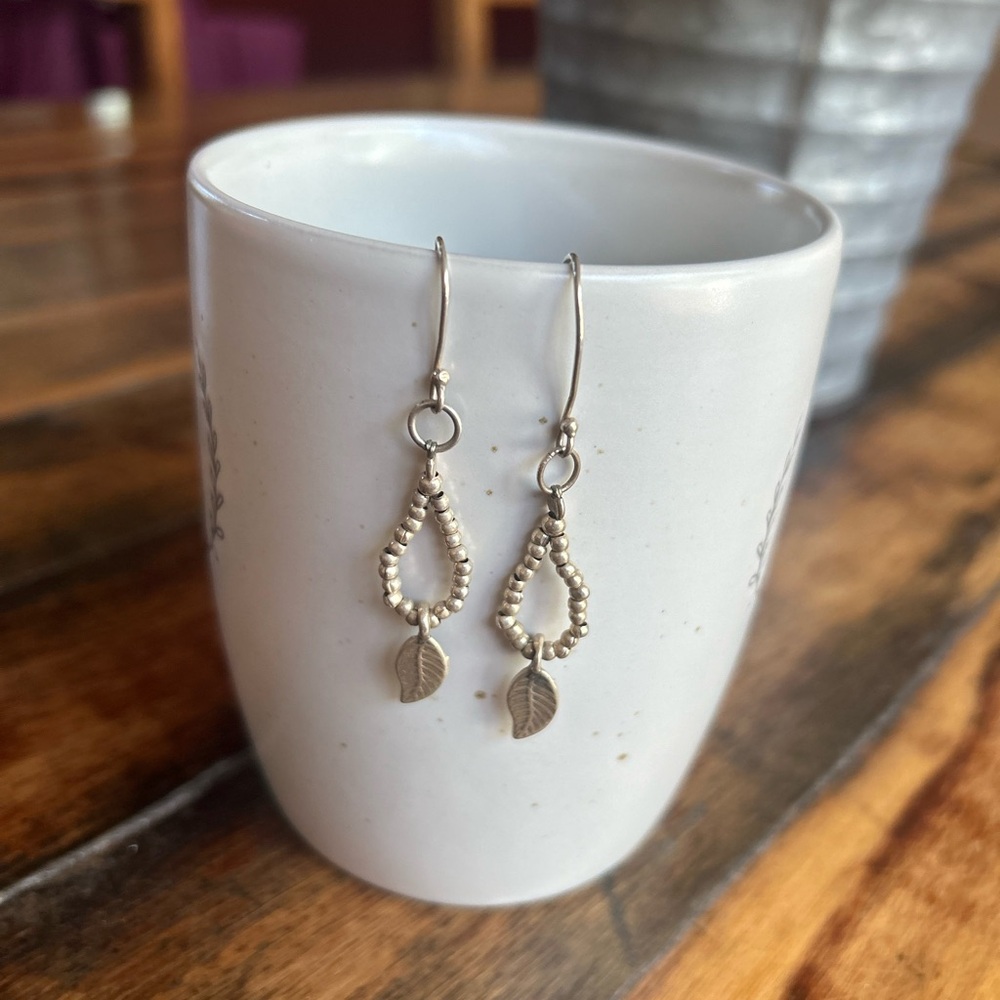 American Indian Sterling Silver French Hook Earrings.